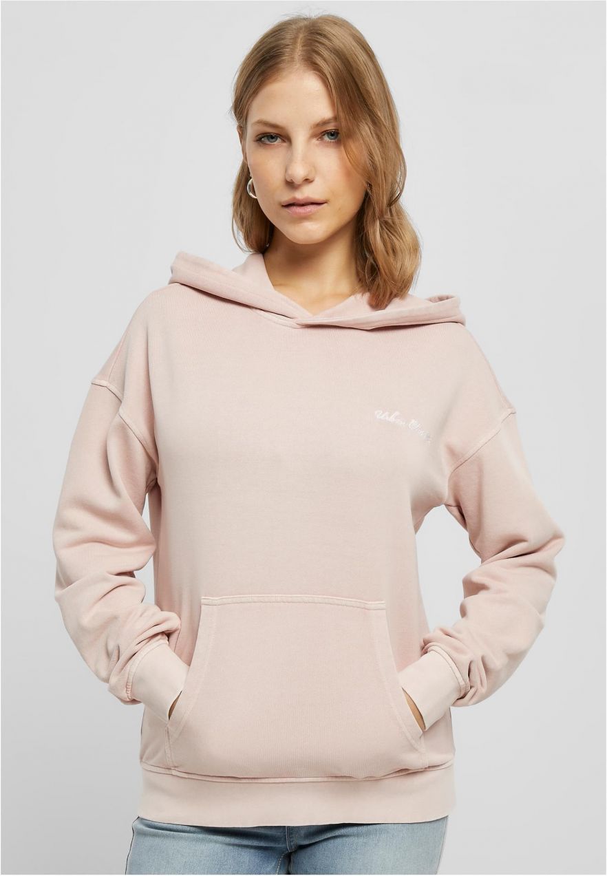 Women's small embroidery Terry Hoody pink