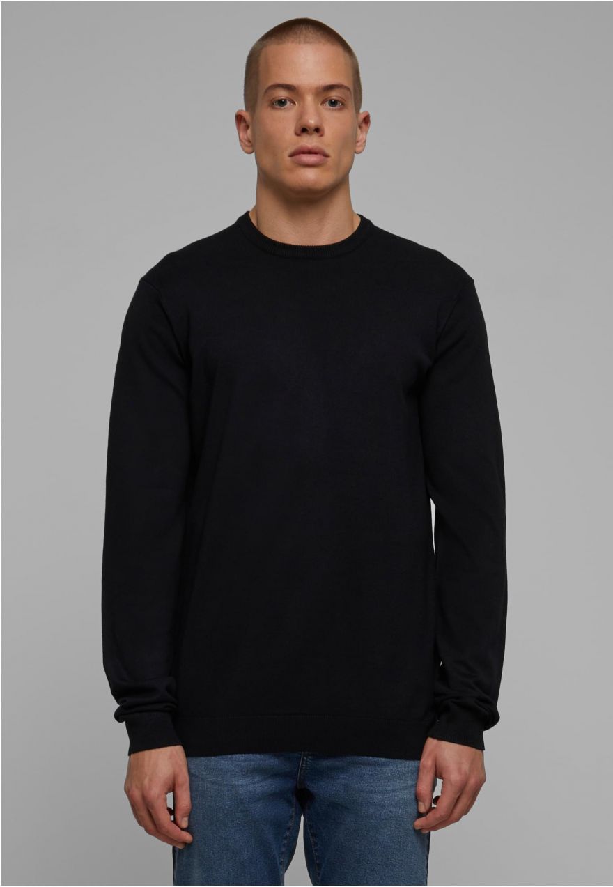 Knitted sweater with a neckline black