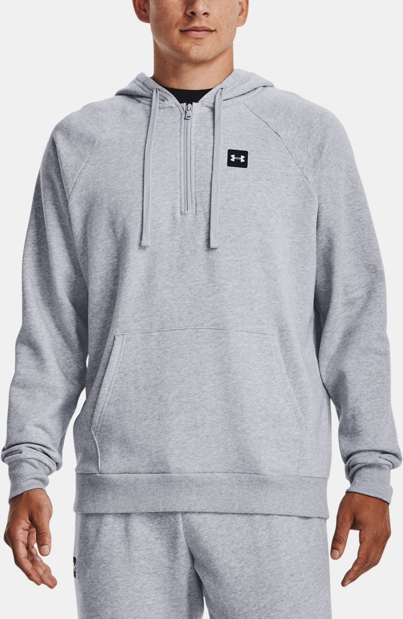 Šedá pánska mikina Under Armour UA Rival Fleece 1/2 Zip HD