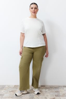 Trendyol Curve Ecru Stitch Detail Basic Knitted T-shirt