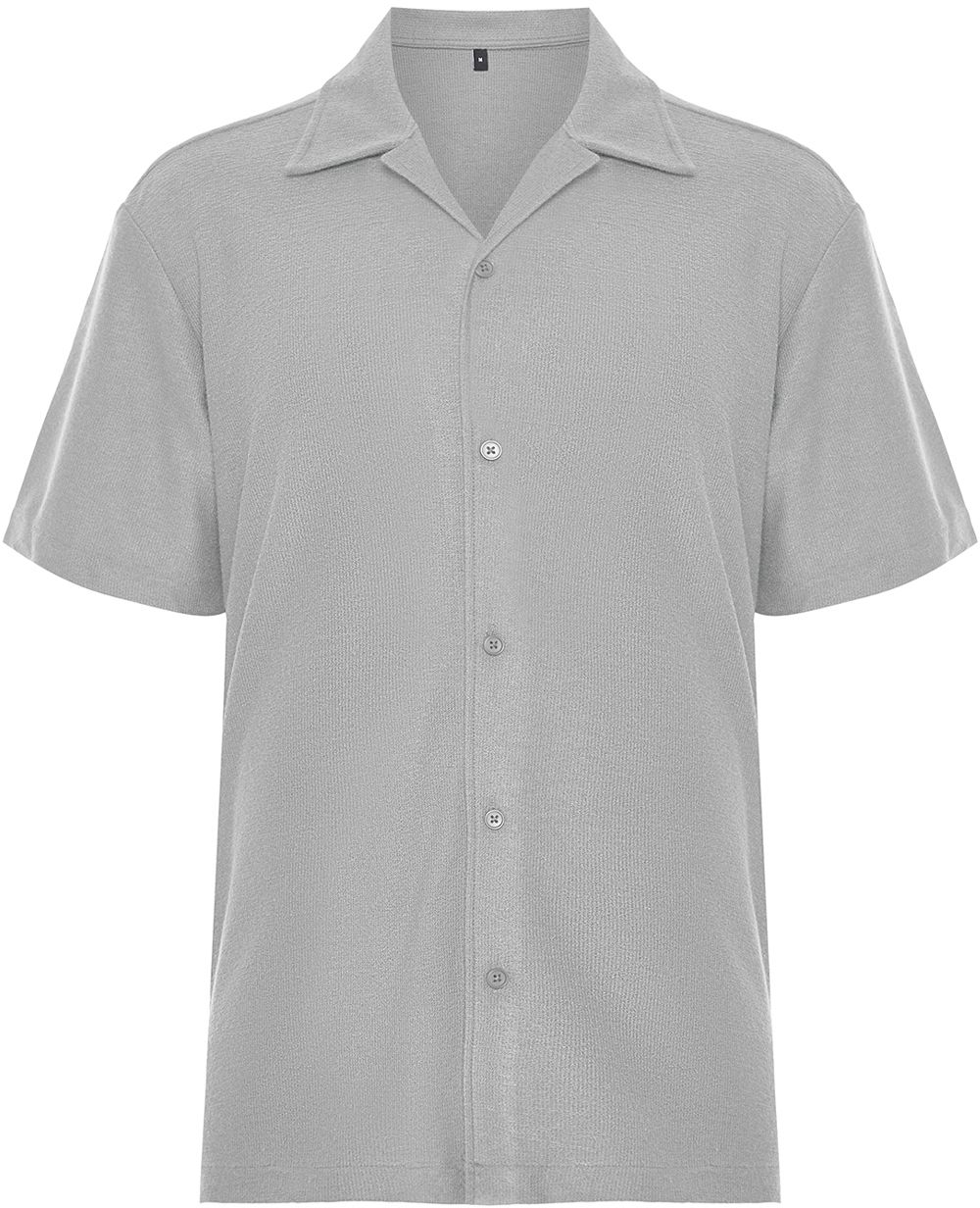 Trendyol Gray Relaxed Fit Open Collar Shirt