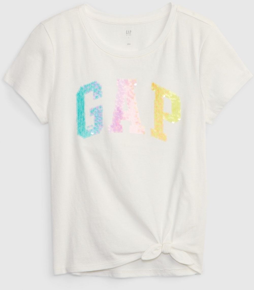 Biele dievčenské tričko s logom GAP