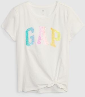 Biele dievčenské tričko s logom GAP