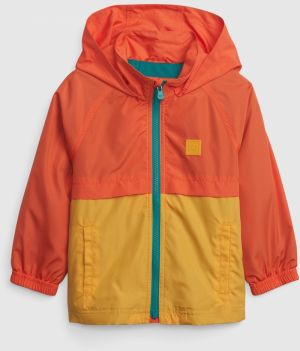Žlto-oranžová detská bunda na zips GAP