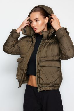 Trendyol Khaki oversize odnímateľná vodoodpudivá bunda s kapucňou