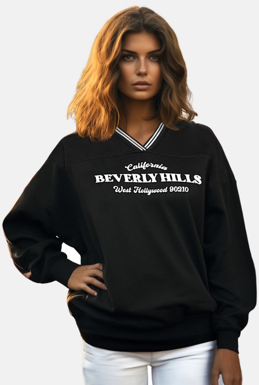 Trendyol Čierny Oversize/Široký Fit Pletený Sveter s Detailom Nápisu, Flísová Podšívka