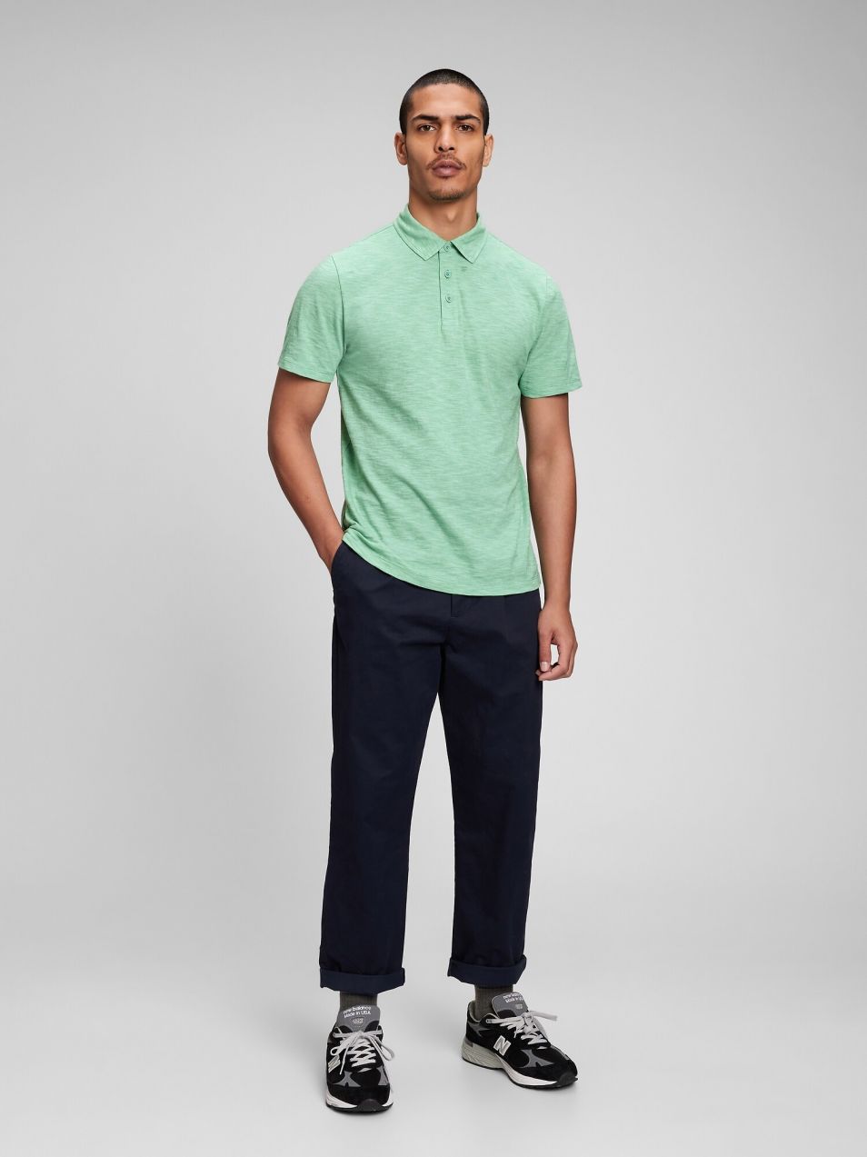 Zelená pánska polokošeľa stripe GAP