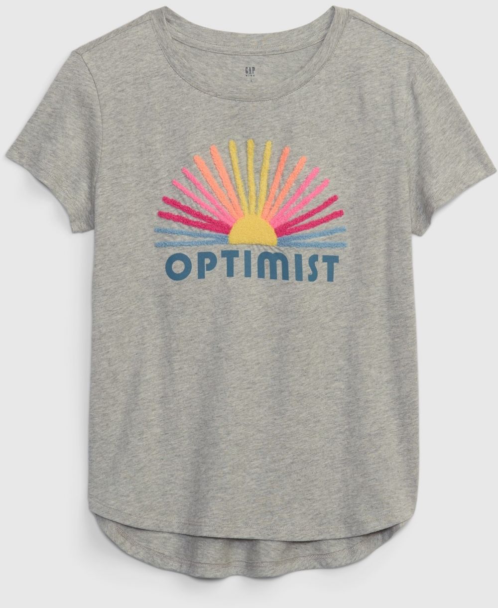 Šedé dievčenské tričko GAP Optimist