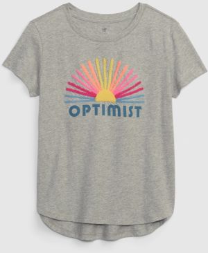 Šedé dievčenské tričko GAP Optimist