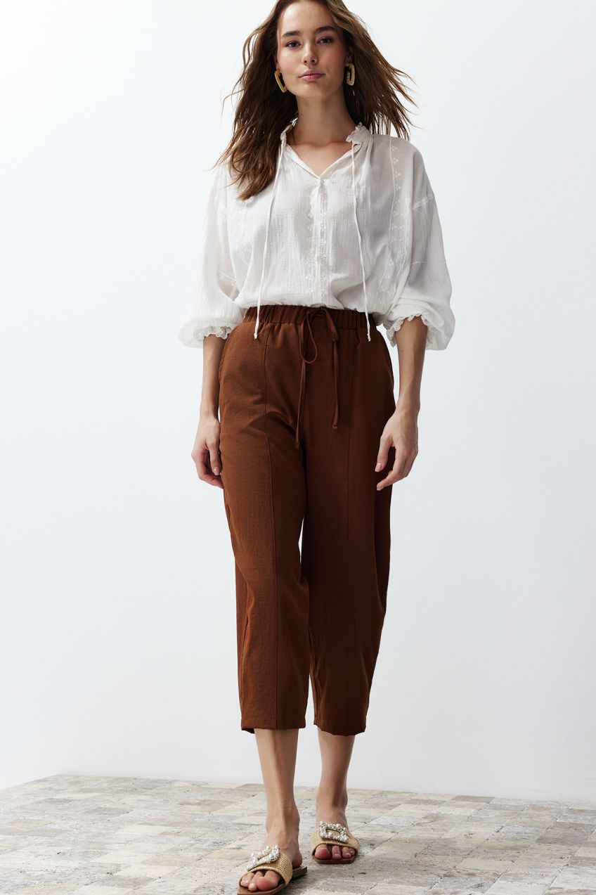 Trendyol Brown Harem/Shalwar Aerobin Woven Trousers