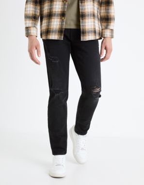 Čierne pánske slim fit džínsy Celio Fostroy