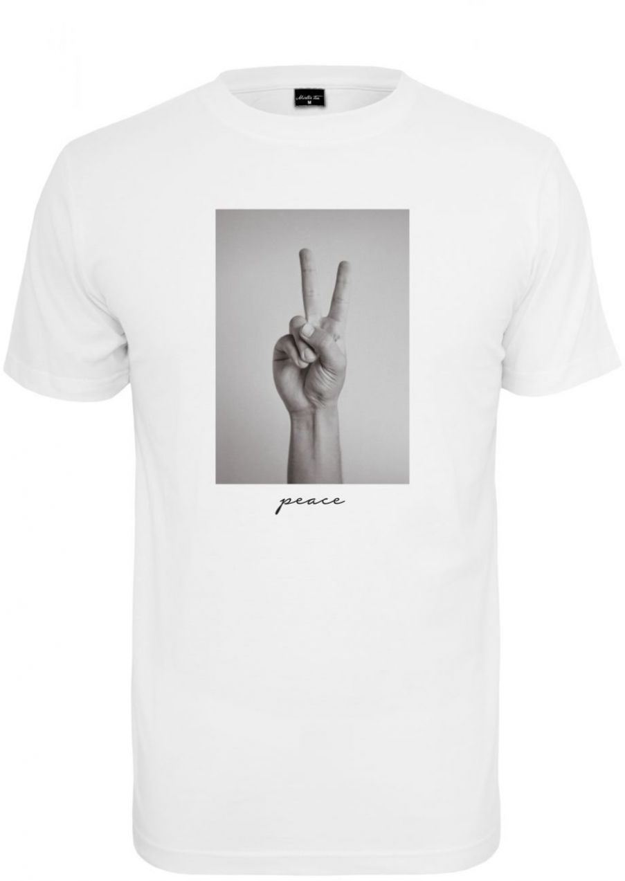 White T-shirt with peace sign