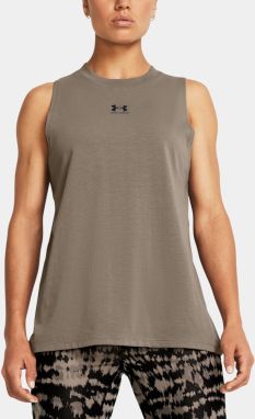 Hnedé športové tielko Under Armour Campus Muscle Tank