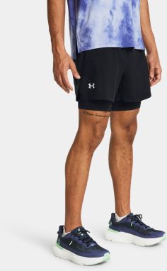 Čierne športové kraťasy Under Armour UA LAUNCH 5'' 2-IN-1 SHORTS