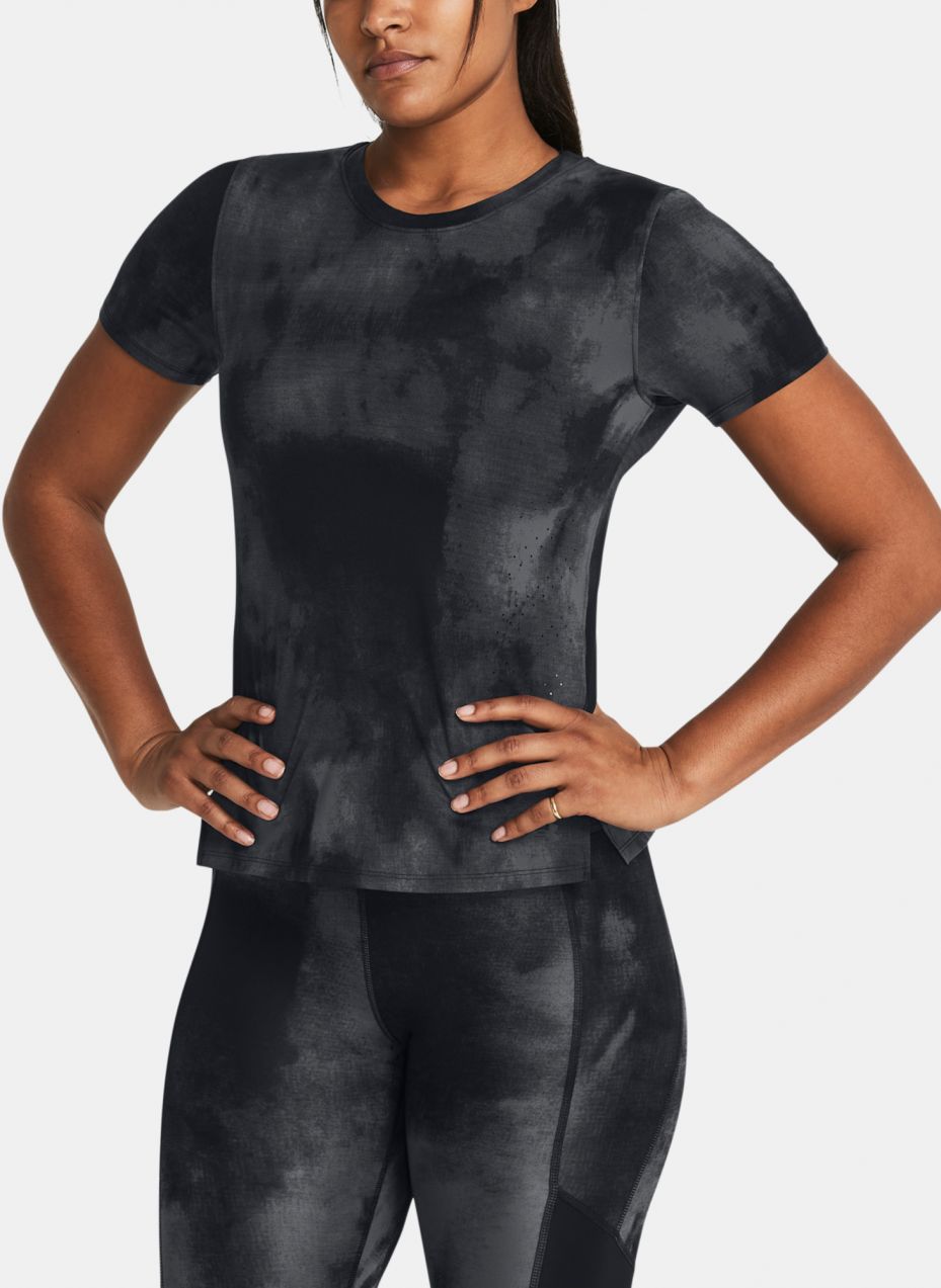 Čierne dámske vzorované tričko Under Armour Launch Elite Printed SS