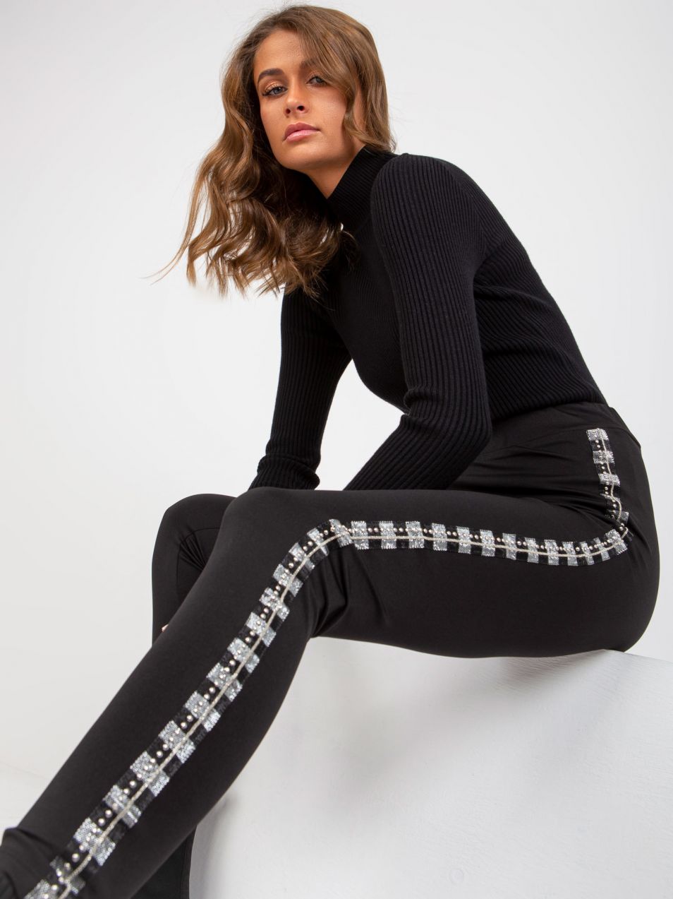 Women's Casual Black Leggings with High Waist