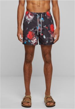 Swimsuit pattern shorts black rose aop