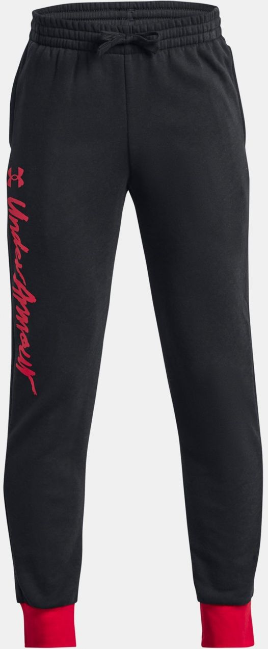 Čierne tepláky Under Armour UA Rival Fleece Script Jgrs