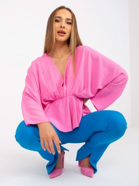 Pink blouse one size with wide Raquel sleeves