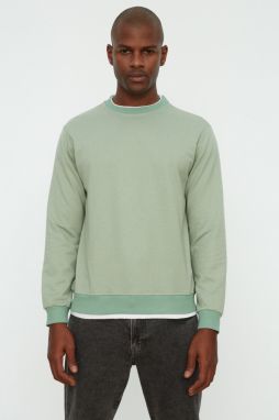Trendyol Mint Pánska Základná Regular/Real Fit Mikina