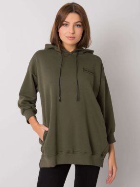 Khaki sweatshirt with Leora pockets