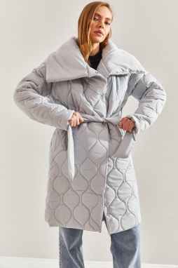 Bianco Lucci Women's Metal Button Quilted Oversize Down Coat