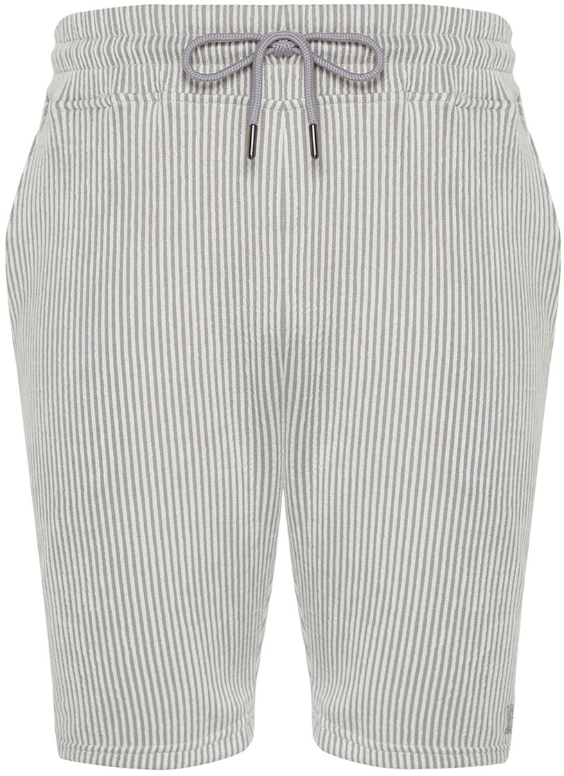 Trendyol Gray Striped Regular Cut Shorts