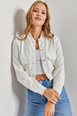 Dámska bomber bunda Bianco Lucci s dvoma vreckami