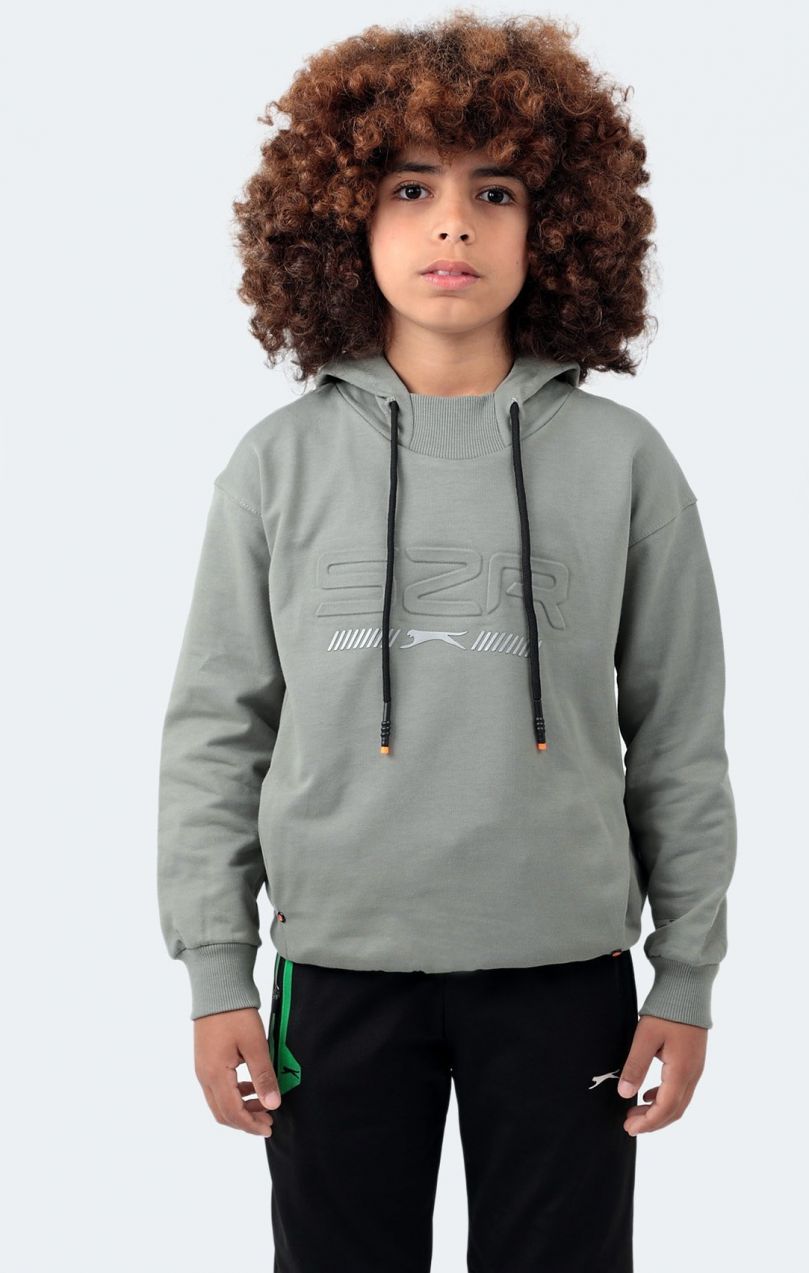Detská unisex mikina Slazenger Dror v kaki farbe