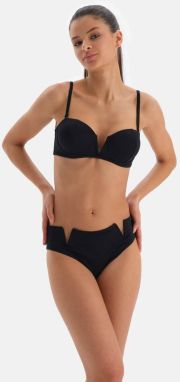 Dagi Black V Wire bikiny top bez ramienok