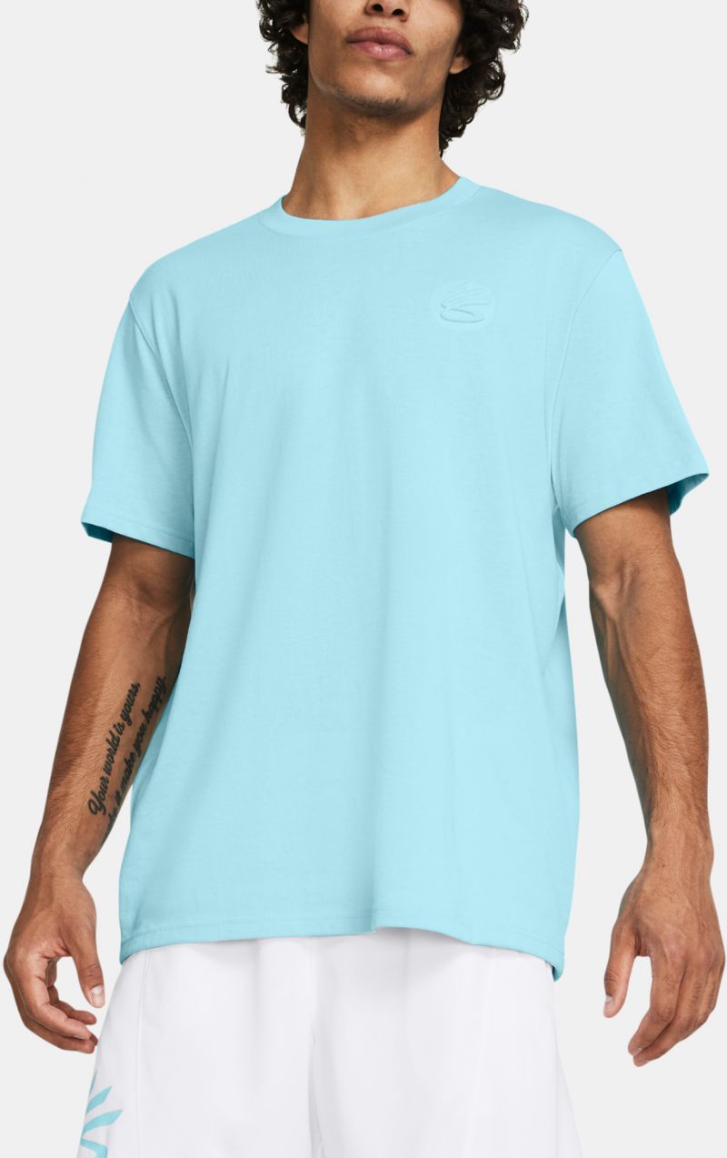 Svetlomodré pánske tričko Under Armour Curry Emboss HW