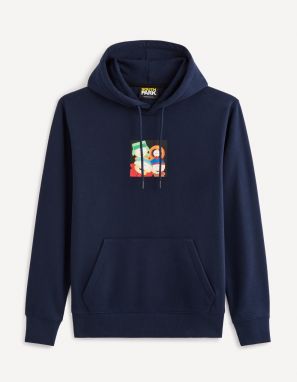 Tmavomodrá pánska mikina s kapucňou Celio South Park