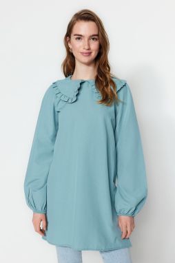 Trendyol Mint Baby Collar Woven Tunic