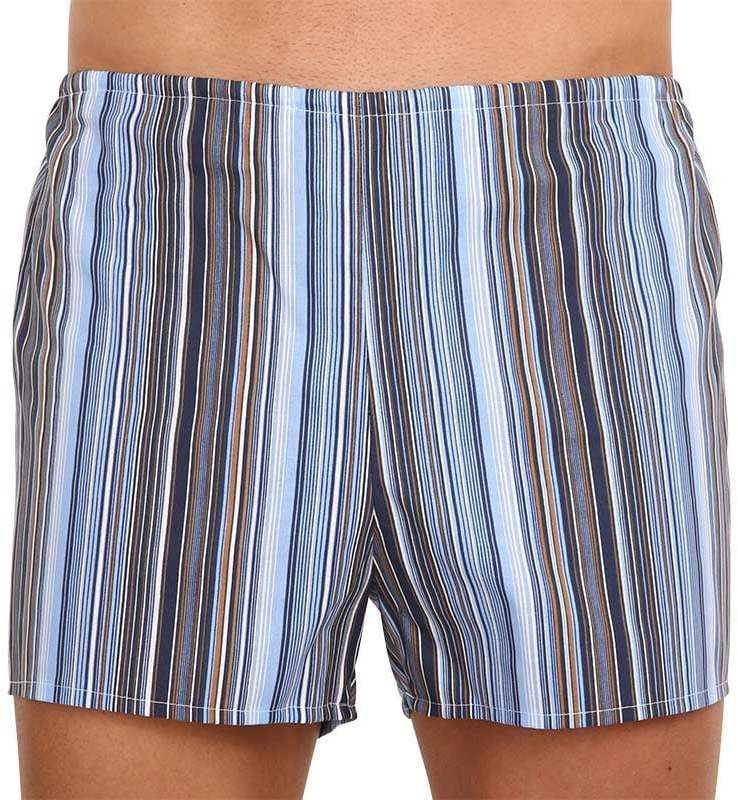Classic men's boxer shorts Foltýn blue with stripes extra oversize
