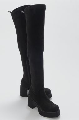 LuviShoes Eleva dámske čierne semišové členkové topánky