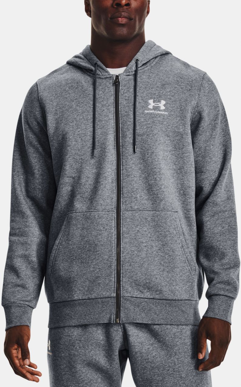 Šedá mikina Under Armour UA Essential Fleece FZ Hood