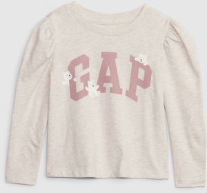 Béžové dievčenské tričko s logom GAP