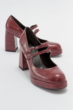 LuviShoes OREAS Dámske červené vzorované topánky na podpätku