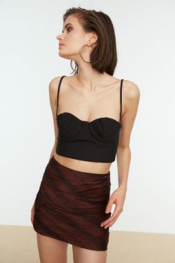 Trendyol Black Crop Lined Woven Bustier
