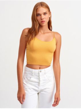 Dilvin Women's Orange Elastic Crop Top - orange