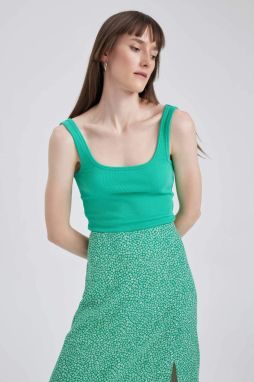 DEFACTO Slim Fit Štvorcový golier Kordovaná košieľka Singlet