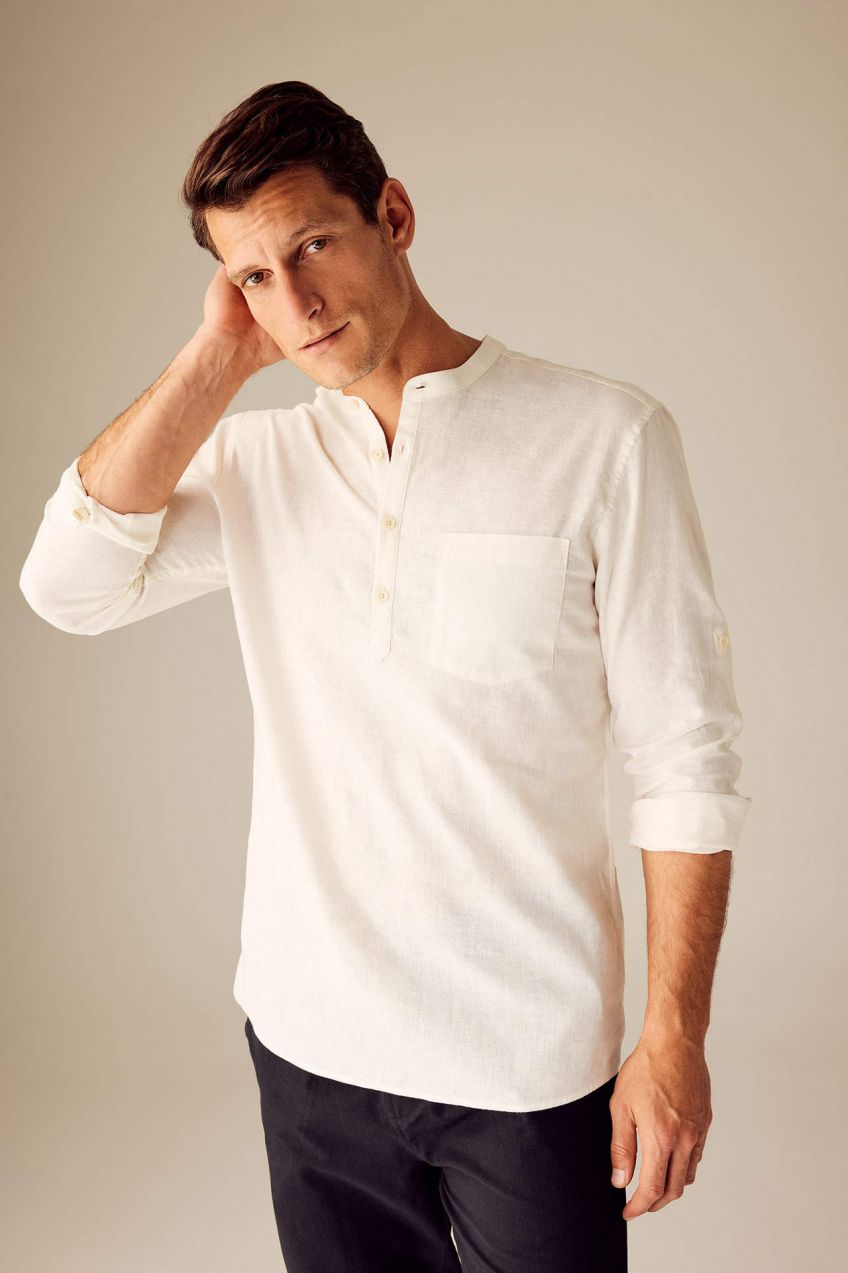 DEFACTO Slim Fit Košeľa s Dlhým Rukávom