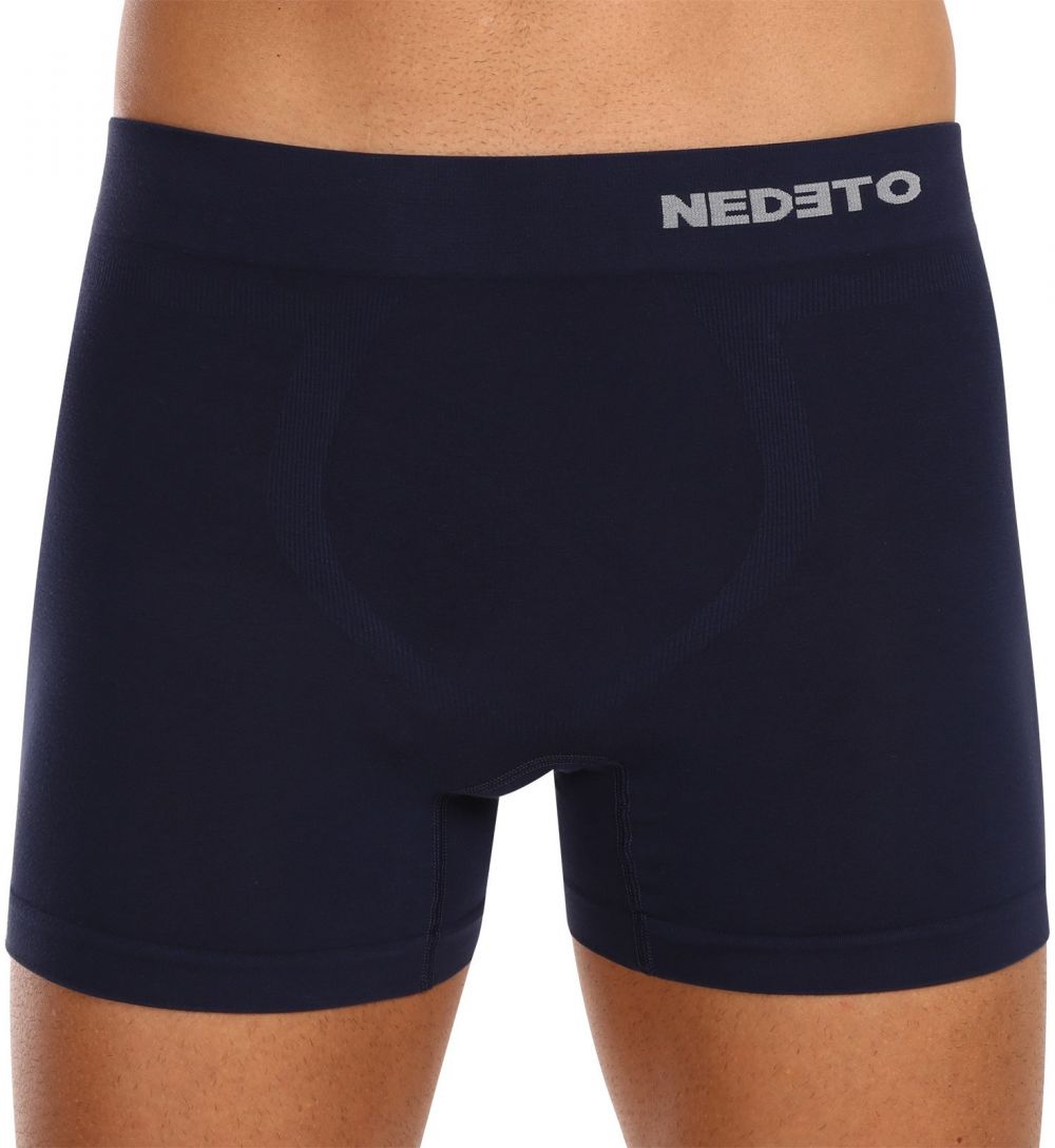 Tmavomodré pánske bezšvové boxerky Nedeto