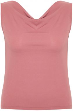Trendyol Curve Dusty Rose Boat/Degaje/Madonna Collar Knitted Blouse