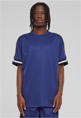 Men's T-Shirt Oversized Stripes Mesh - Navy Blue