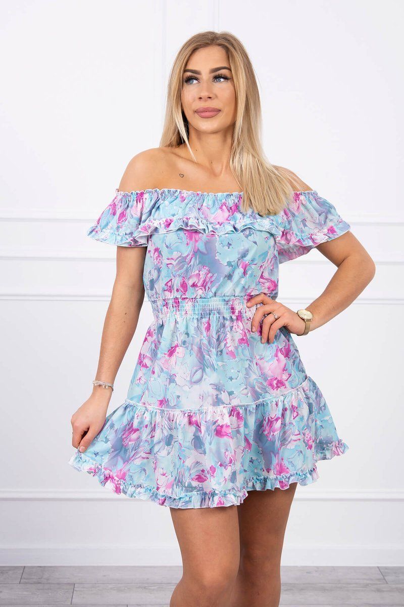 Floral dress off the shoulders mint