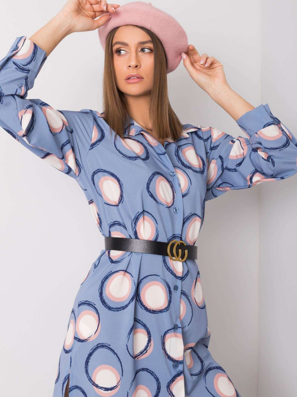 Blue shirt dress