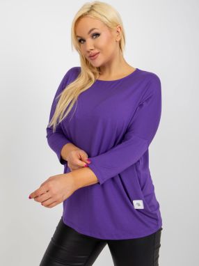 Dark purple basic viscose blouse plus size