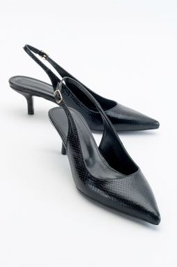 LuviShoes Dámske čierne vzorované lodičky