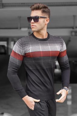 Madmext Black Crew Neck Sweater 5608